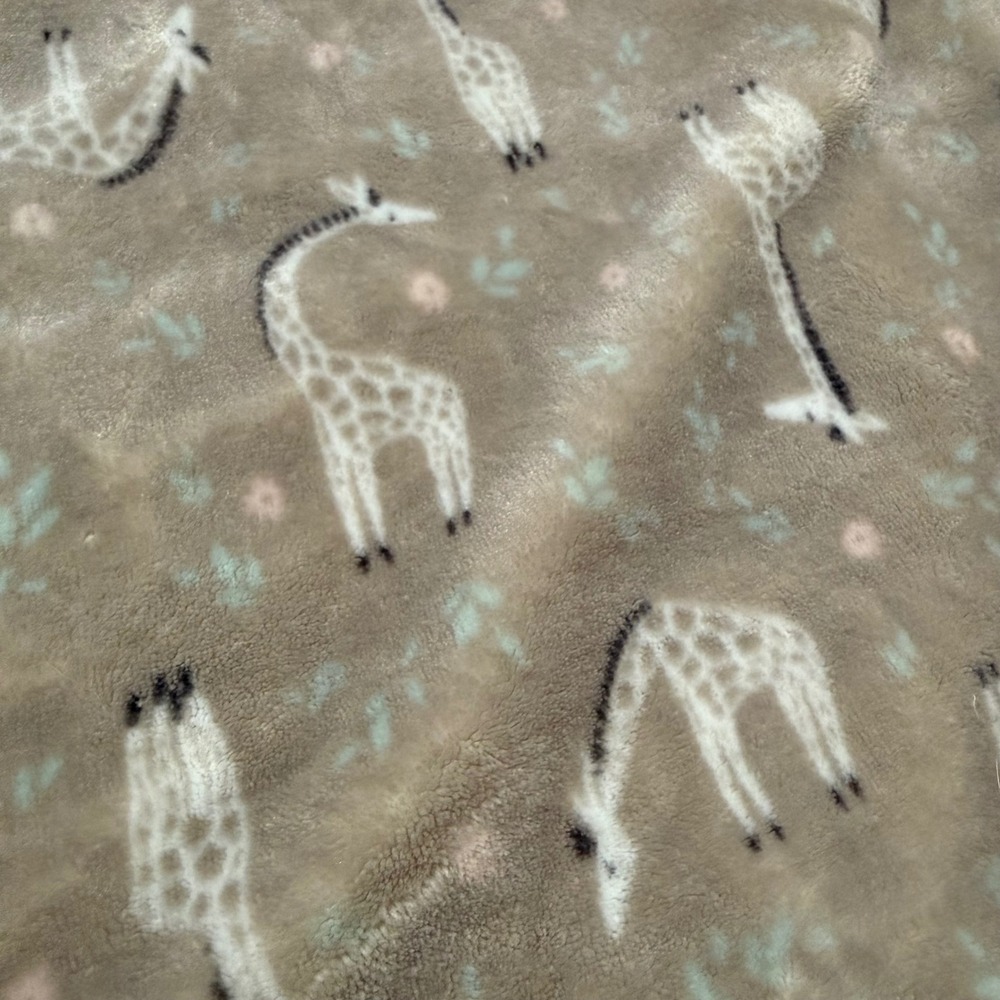Queenwest Trading Giraffe Baby Blanket Soft Plush‎ Toddler Nursery Beige Floral - Picture 6 of 10